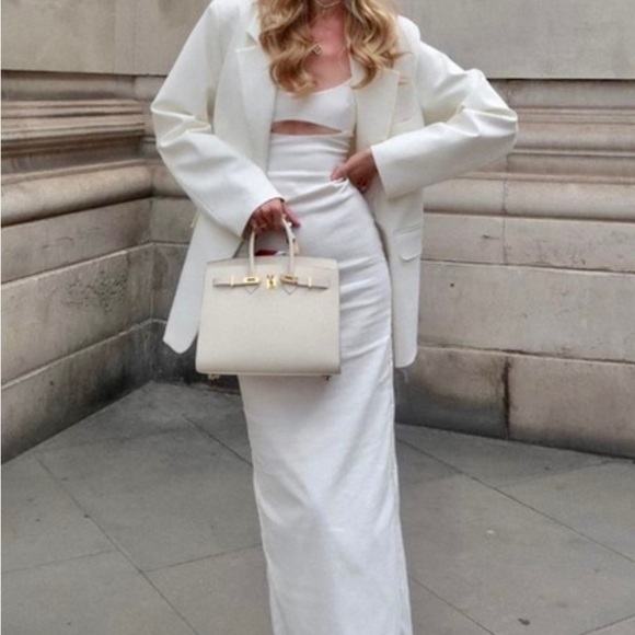 Casual White Backless Bodycon Hallow Out Midi Cami Dress - Picture 1 of 15